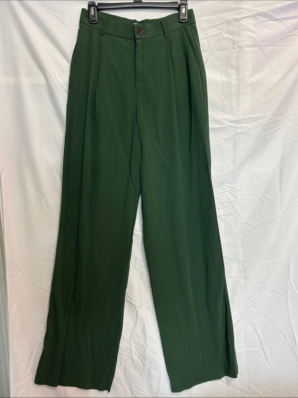 Green Wide-Leg Dress Pants